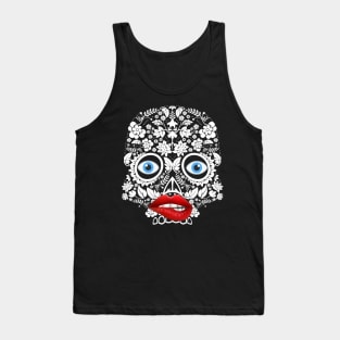 Human Skull Face Tank Top